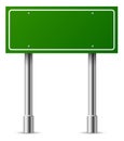 Highway street sign. Green blank information board
