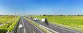 Highway on a sunny day, The Netherlands Royalty Free Stock Photo