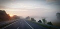 Highway sunrise cloud sky fogg