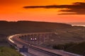 Highway at sunset Royalty Free Stock Photo