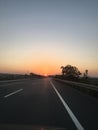 Highway at sunset, Canakkale, Turkey