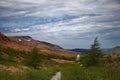 Highway by the Table mountains, Gros Morne National Park, Newfoundland, Canada Royalty Free Stock Photo