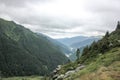 Highway to mountains. Transfagarasan road. Romania Royalty Free Stock Photo