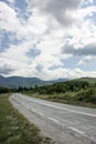 Highway to mountains. Transfagarasan road. Romania