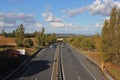Highway between Toulouse and Albi, on a sunny summer evening. Royalty Free Stock Photo