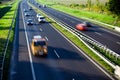 Highway traffic, cars motion blur Royalty Free Stock Photo