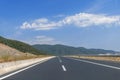 Highway traffic empty road street jurney with blue sky Royalty Free Stock Photo