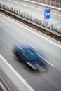 Highway traffic - motion blurred cars on a highway Royalty Free Stock Photo