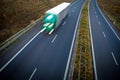 Highway traffic - motion blurred truck Royalty Free Stock Photo