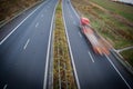 Highway traffic - motion blurred truck Royalty Free Stock Photo