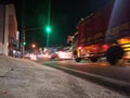 highway traffic at night Royalty Free Stock Photo