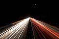 Highway traffic at night in winter Royalty Free Stock Photo