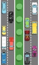 Highway traffic in rush hour poster in flat style