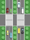 Highway traffic in rush hour poster in flat style