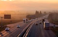 Highway transportation with cars and Truck Royalty Free Stock Photo