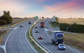 Highway transportation with cars and Truck Royalty Free Stock Photo