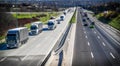 Highway transportation with cars and truck Royalty Free Stock Photo