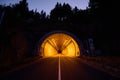 highway tunnel entrance at night Royalty Free Stock Photo