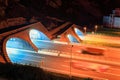 Highway tunnel at night