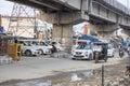 Highway under the flyover in india India, A view in corona pandemic situation.