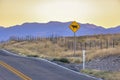 Highway 68 in Utah with cattle crossing road sign Royalty Free Stock Photo