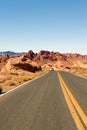 Highway through Valley of Fire Royalty Free Stock Photo