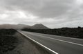Highway in volcanic landscape Royalty Free Stock Photo
