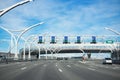 Highway Western Expressway Diameter under blue sky and white clouds - Saint Petersburg, Russia, June 2021