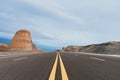 Highway on wind erosion zone at dusk Royalty Free Stock Photo