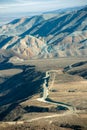 Highway 190 winds through mountains near Panamint in Death Valley National Park, California, USA Royalty Free Stock Photo