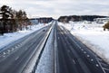 Highway in winter in Eastern Europe