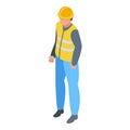 Highway worker icon, isometric style Royalty Free Stock Photo