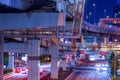 Highway and Yokohama Night View Metropolitan Expressway