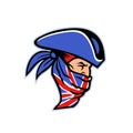 Highwayman Wearing Union Jack Bandana Side Mascot Royalty Free Stock Photo