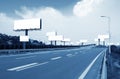 Highways and billboards Royalty Free Stock Photo