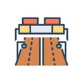 Color illustration icon for Highways, turnpike and interstate