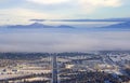 Highways and Mountains Winter Aerial View Bend Oregon