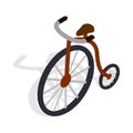 Highwheel bike icon, isometric 3d style Royalty Free Stock Photo