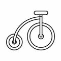 Highwheel bike icon, outline style Royalty Free Stock Photo