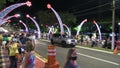 Higienopolis avenue with christmas decorations at night. Londrina PR Brazil