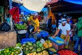 HIGUEY, DOMINICAN REPUBLIC - NOVEMBER 1, 2015: Sellers in local market in Higuey