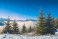 Hihg winter mountain on a skyline