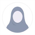 Hijab Avatar Profile Vector, Female Muslim Icon Illustration