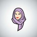 Hijab Logo Design Vector Illustration Template