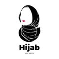 hijab logo illustration for muslim fashion product brand