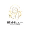 hijab logo template design for muslim woman wear store