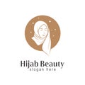 hijab logo template design for muslim woman wear store