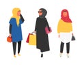 Hijab muslim woman. Arab modern fashion. Vector people Royalty Free Stock Photo