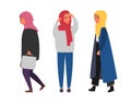 Hijab muslim woman. Arab modern fashion. Vector people Royalty Free Stock Photo