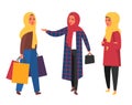 Hijab muslim woman. Arab modern fashion. Vector people Royalty Free Stock Photo